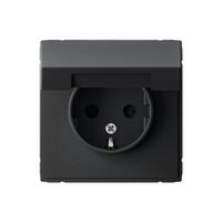 Розетка ArtGallery 16А IP20 с заземл. защ. шторки с крышкой механизм карбон SE GAL001046 - УПС инжиниринг