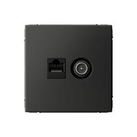Розетка компьютерная + телевизионная 2-м ArtGallery RJ45 + TV кат.5E базальт SE GAL001489 - УПС инжиниринг