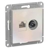 Розетка компьютерная + телевизионная 2-м AtlasDesign RJ45 кат.5E + TV механизм жемчуж. SE ATN000489 - УПС инжиниринг