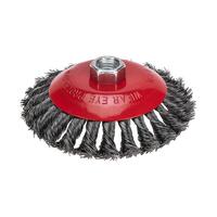 Щетка коническая для УШМ крученая стальная проволока 125мм М14 Kranz KR-91-1203 - УПС инжиниринг