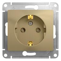 Розетка 1-м СП Glossa 16А IP20 с заземл. защ. шторки механизм титан SE GSL000445 - УПС инжиниринг