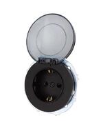 Розетка 1-м СП OSEN с заземл. с крышкой ПБТ механизм черн. бархат LEZARD 743-4288-123B - УПС инжиниринг