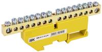 Шина PE "земля" на DIN-изол. ШНИ 8х12-16-Д-Ж IEK YNN10-812-16D-K05 - УПС инжиниринг
