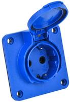 Розетка панельная MAGNUM 2P+PE 16А IP54 РП17-3 увел. фланец с защ. крышкой с заземл. син. IEK PSN71-016-3-4-54-K07 - УПС инжиниринг