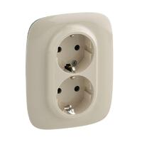 Розетка 2-м СП Valena Allure 16А IP20 250В 2х2P+E защ. шторки безвинт. клеммы с лицев. панелью сл. кость Leg 753826 - УПС инжиниринг