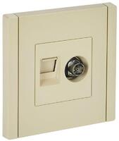 Розетка 2-м TV+RJ45 кат.5E FORTE&PIANO FP436 ваниль IEK FP-AK20-1-K10 - УПС инжиниринг