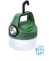Фонарь аккумуляторный кемпинговый походный 16Вт SMD LED+3Вт LED Li-ion 18650 2400мА.ч Power-bank корпус ABS-пластик индикатор уровня заряда USB-шнур складной крючок для подвешивания матов. рассеив. КОСМОС KOC616Lit - УПС инжиниринг