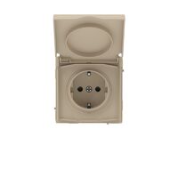 Розетка силовая KANT IP44 2P+E защ. шторки с крышкой ванильн. марципан DKC 7015013 - УПС инжиниринг