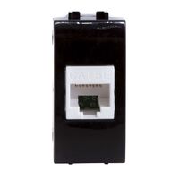 Розетка компьютерная 1-м СП 1мод. Brava RJ45 кат.5E черн. DKC 77654N - УПС инжиниринг