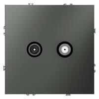 Розетка телевизионная оконечная TV + SAT 2-м СП S70 механизм титан Voltum VLS060406 - УПС инжиниринг