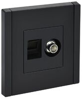 Розетка 2-м TV+RJ45 кат.5E FORTE&PIANO FP136 черн. IEK FP-AK20-1-K02 - УПС инжиниринг