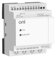 Модуль ЦПУ ПЛК 410 4 DI 4 UI (0-10 В/DI) 4 RO 12В-24В DC или 24В AC с Ethernet портом без экрана ONI PLC-410-CPU-08U04R-0AD-00 - УПС инжиниринг