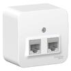 Розетка компьютерная 2-м ОП Blanca RJ45 кат.5E с изолир. пластиной бел. SE BLNIA045451 - УПС инжиниринг