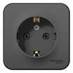 Розетка 1-м ОП Blanca 16А IP20 250В с заземл. без защ. шторок с изолир. пластиной антрацит SE BLNRA010116 - УПС инжиниринг