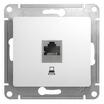 Розетка компьютерная 1-м СП Glossa RJ45 кат.5E механизм бел. SE GSL000181K - УПС инжиниринг