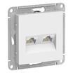 Розетка компьютерная 2-м AtlasDesign RJ45 кат.5E механизм бел. SE ATN000185 - УПС инжиниринг