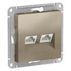 Розетка компьютерная 2-м AtlasDesign RJ45 кат.5E механизм шампань SE ATN000585 - УПС инжиниринг