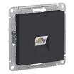 Розетка компьютерная 1-м AtlasDesign RJ45 кат.5E механизм карбон SE ATN001083 - УПС инжиниринг