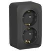 Розетка 2-м ОП Blanca 16А IP20 250В с заземл. без защ. шторок с изолир. пластиной антрацит SE BLNRA010216 - УПС инжиниринг