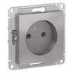 Розетка 1-м СП AtlasDesign 16А IP20 без заземл. без защ. шторок механизм алюм. SE ATN000341 - УПС инжиниринг