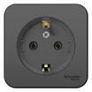 Розетка 1-м ОП Blanca 16А IP20 250В с заземл. без защ. шторок с изолир. пластиной (компакт) антрацит SE BLNRA110116 - УПС инжиниринг