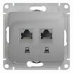 Розетка компьютерная 2-м Glossa RJ45 кат.5E механизм алюм. SE GSL000385KK - УПС инжиниринг