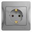 Розетка 1-м СП Glossa 16А IP20 с заземл. в сборе алюм. SE GSL000342 - УПС инжиниринг