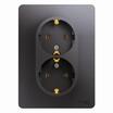 Розетка 2-м СП Glossa 16А IP20 250В с заземл. в сборе графит SE GSL001324 - УПС инжиниринг