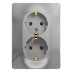 Розетка 2-м СП Glossa 16А IP20 с заземл. в сборе алюм. SE GSL000324 - УПС инжиниринг