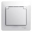 Розетка 1-м СП Glossa 16А IP20 с заземл. защ. шторки с крышкой в сборе бел. SE GSL000146 - УПС инжиниринг