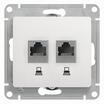 Розетка компьютерная 2-м Glossa RJ45 кат.5E механизм бел. SE GSL000185KK - УПС инжиниринг