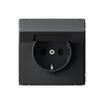 Розетка ArtGallery 16А IP20 с заземл. со шторками с крышкой быстрозажим. клем. механизм карбон SE GAL001046S - УПС инжиниринг