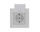 Розетка 1-м с крышкой Karea LINE STAR с заземл. жемчуж. Makel 86100029 - УПС инжиниринг