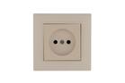 Розетка 1-м Karea RIZZ без заземл. крем Makel 88010022 - УПС инжиниринг