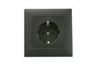 Розетка 1-м Karea RIZZ STAR с заземл. чер. Makel 88054028 - УПС инжиниринг