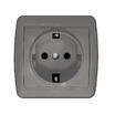 Розетка 1-м ОП Клио 16А IP44 с заземл. сер. UNIVersal К2228-Gr - УПС инжиниринг