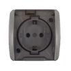 Розетка 1-м ОП Клио 16А IP54 с заземл. с прозр. крышкой сер. UNIVersal К2229-Gr - УПС инжиниринг