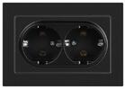 Розетка 2-м СП Accent 6-205-05 16А IP20 250В 2P+E Schuko AL/CU антрацит Intro Б0063494 - УПС инжиниринг