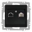 Розетка компьютерная 1-м СП Accent 6-303-05 RJ45 IP20 антрацит Intro Б0063634 - УПС инжиниринг