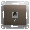 Розетка телефонная 1-м Glossa RJ11 механизм шоколад SE GSL000881T - УПС инжиниринг