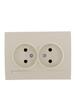 Розетка 2-м СП Deriy 16А IP20 без заземл. керамика крем. LEZARD 702-0303-128 - УПС инжиниринг