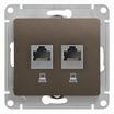 Розетка компьютерная 2-м Glossa RJ45 кат.5E механизм шоколад SE GSL000885KK - УПС инжиниринг