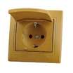 Розетка 1-м СП Mira 16А IP20 с заземл. с защ. крышкой керамика ольха LEZARD 701-0701-123 - УПС инжиниринг