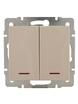 Выключатель 2-кл. СП Rain IP20 с подсветкой механизм крем. LEZARD 703-0388-112 - УПС инжиниринг