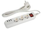 Удлинитель 3х1.5м с заземл. +3xUSBA 10А с выкл. U-3es-1.5m-USB Эра Б0052900 - УПС инжиниринг