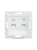 Розетка компьютерная + телефонная 1-м СП Vesna механизм бел. LEZARD 742-0288-143 - УПС инжиниринг