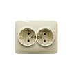 Розетка 2-м Karina Life с заземл. ПБТ крем. LEZARD 708-0300-127B - УПС инжиниринг
