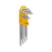 Набор ключей имбусовых Tamper-Torx 9шт ТТ10-ТТ50 закаленные удлиненные никель Kranz KR-12-5221 - УПС инжиниринг