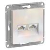 Розетка компьютерная 2-м AtlasDesign RJ45 кат.5E механизм жемчуж. SE ATN000485 - УПС инжиниринг