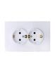 Розетка 2-м СП OSEN с заземл. ПБТ механизм бел. LEZARD 743-0200-127B - УПС инжиниринг